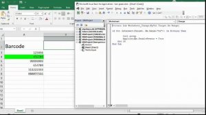 Scanned items turn green in Excel