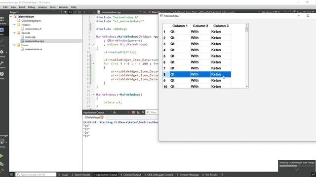 Qt QTableWidget | Functions, Properties And Signal-Slots | Qt C++ | Qt Creator | Qt Tutorial