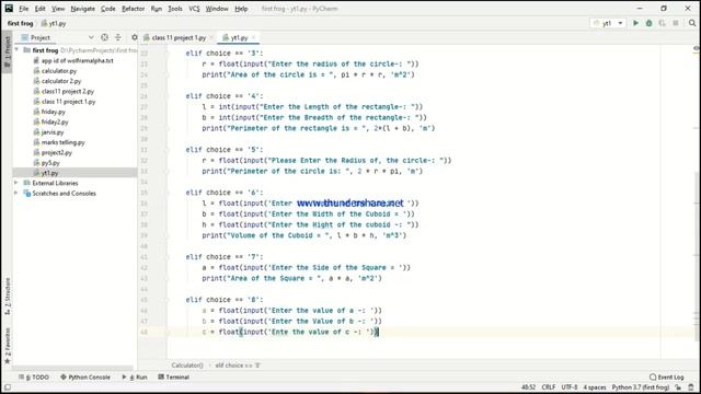 Simple Python Project || Easy to Create || Geometry Calculator