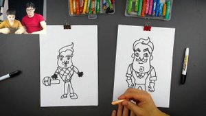 Как нарисовать ПРИВЕТ СОСЕД - рисуем с Ромой Hello Neighbor
