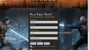 РЕГИСТРАЦИЯ В ИГРЕ STAR WARS THE OLD REPUBLIC