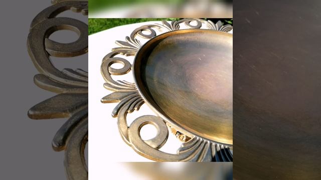 Латунная ваза на ножке. смотреть онлайн