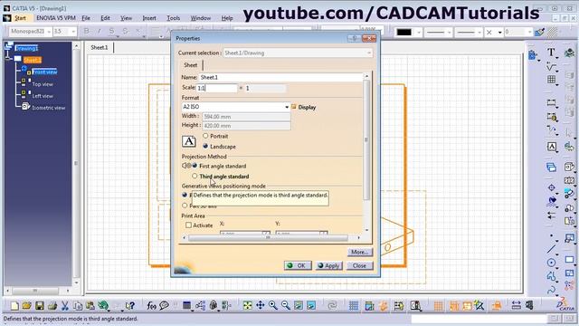 CATIA Drafting / Drawing Tutorial for Beginners - 1