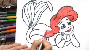 Disney Princess Ariel - The Little Mermaid painting and coloring Drawing for Kids