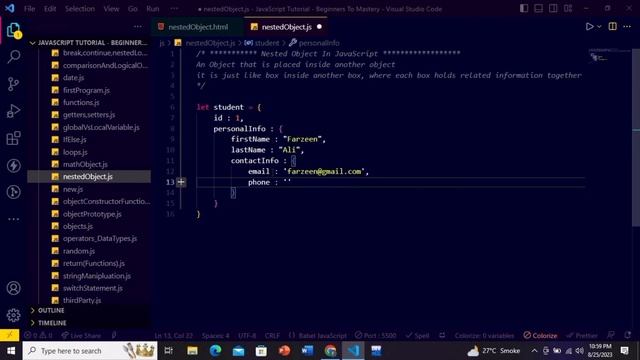 JavaScript Tutorial: Unlocking JavaScript's Nested Objects: Easy Examples | The Techzeen Hindi/Urdu
