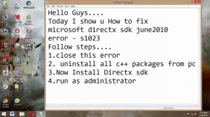 How To Fix Microsoft DirectX SDK Error Code.. S1023