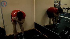 Упражнение на заднюю дельту плеча (задний пучок) с гантелями