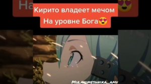 Кирито владеет мечом как бог. Кирито защищает Синон