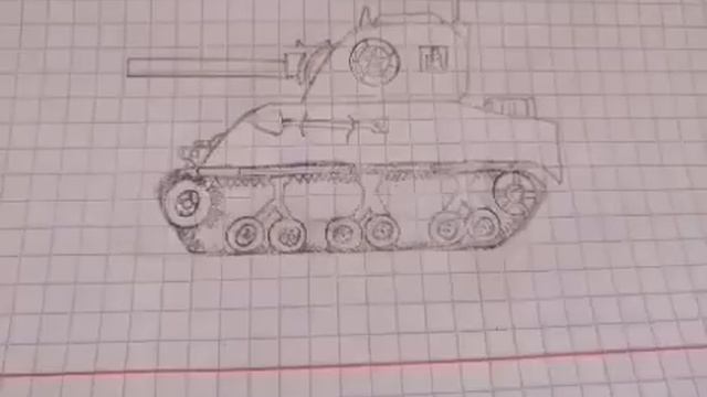 Как нарисовать танк M4A1 ШЕРМАН!
