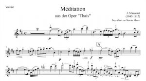 Thais Meditation | J. Massenet | Violin Sheet Music | Piano Accompaniment