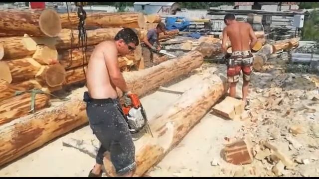 Строительство дома 8 на 8 из кедра по канадской техники часть №1 от artelsiberia смотреть онлайн