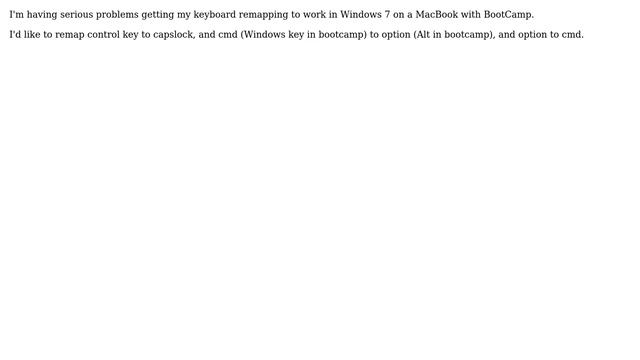 Remap cmd/option and ctrl/capslock in Windows 7 on MacBook with BootCamp смотреть онлайн