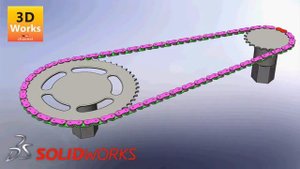 Solidworks: Цепная передача (chain belt)