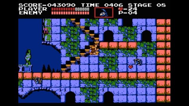 Dendy (Famicom,Nintendo,Nes) 8-bit Castlevania 1часть Stage 3.avi