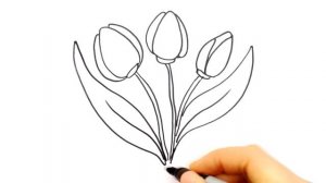 Как нарисовать Тюльпаны на 8 Марта. Рисунок для открытки на 8 Марта. Что нарисовать 8 Марта