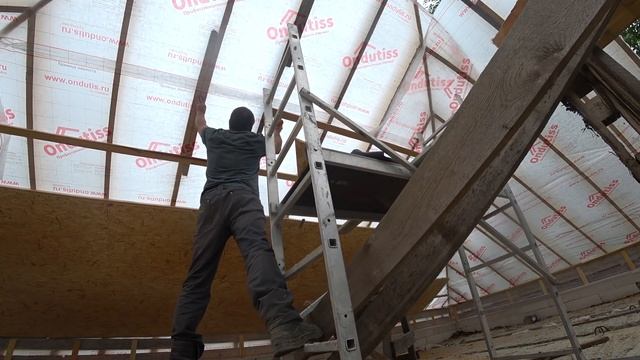 Новый гараж часть 4. Ставим крышу. смотреть онлайн