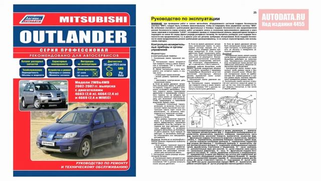 Руководство по ремонту Mitsubishi Outlander 2002-2007 бензин