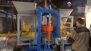 Работа станка Рифей Полюс и изготовление двухслойной тротуарной плитки в Симферополе