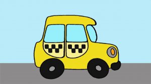 Машинка ТАКСИ. Раскраски с Веселым Медвежонком. Развивающие Мультики для Малышей.