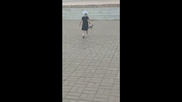 Влог летняя прогулка с ребенком Бегаем за голубями Смотреть видео про голубей Viog stroll with t смотреть онлайн