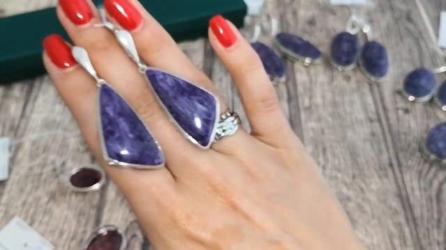 Вечная классика. Серебряные серьги ручной работы :✨турмалин, чароит✨