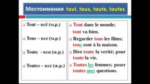 Французский язык. Уроки французского #17: "ce", "cette", "ces"; "tout", "toute", "tous", "toutes"