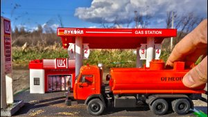 Масштабная заправка со светом Лукойл мини АЗС для моделек машинок! Тюнинг и доработка! Про машинки!