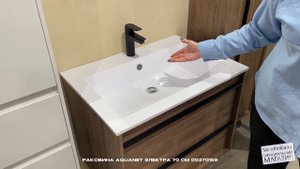 Сантехника.ру Тумба Aquanet Lino 70/Раковина Aquanet Электра 70/Зеркало De Aqua Сильвер 70