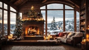 Christmas Cozy Ambience?⛄ Instrumental Music with Fireplace & Snowfall