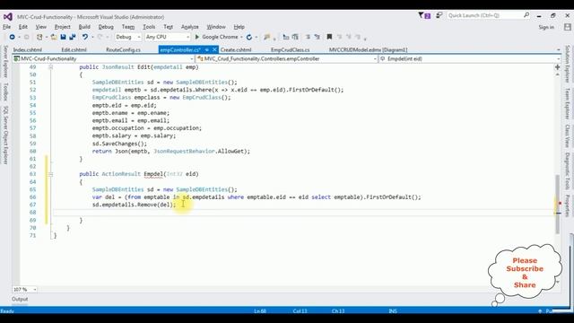 mvc crud operation delete the record with confirm javascript