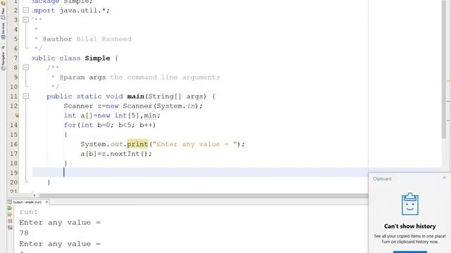 how to find Minimum number One-D Array in java lecture 85 смотреть онлайн
