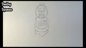 How to draw Chica, five nights at freddy's, Как нарисовать Чику