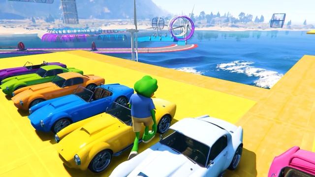 GTA V New Mega Epic Cars Race Challenge on Super Extrem Cars Jeeps and Motorcycles смотреть онлайн