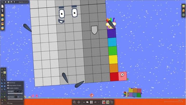 Giant Numberblocks Wars - The floor is Lava!! (Survival challenge) by Algodoo смотреть онлайн