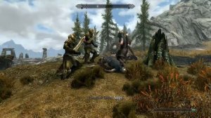 Skyrim: Thalmor vs Stormcloak random encounter NPC Battle