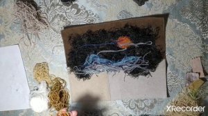 Панно из пряжи ниток Без лоскутов Текстильный пейзаж ЗИМА