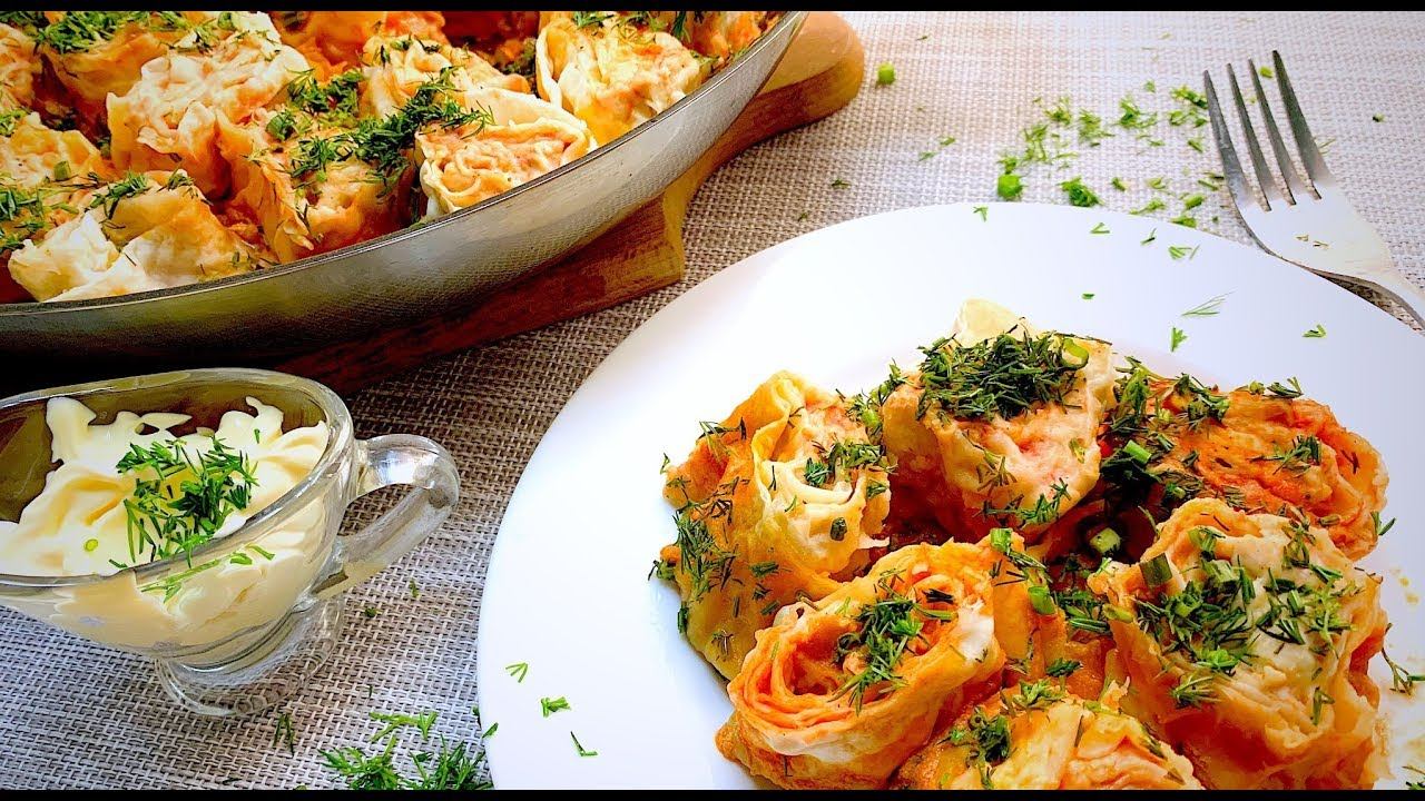 Самый ЛЕНИВЫЙ И ОЧЕНЬ ВКУСНЫЙ УЖИН, Лжеманты из лаваша на сковороде смотреть онлайн