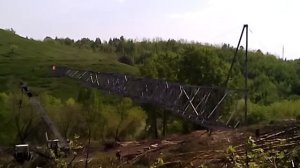 как поднимают опоры ЛЭП высотой 40 метров