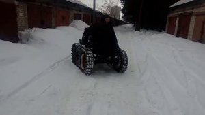 Гусеничный вездеход на съёмных гусеницах. Два двигателя своими руками