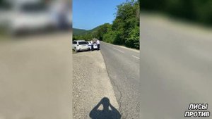 Снёс патрульку ДПС! Краснодарский край, Туапсинский район.