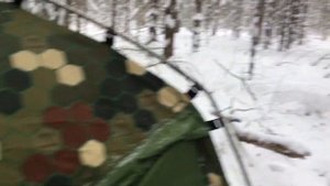 Ночь в зимнем лесу. Палатка с печкой. Ночёвка-15.