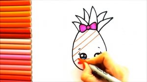 Как нарисовать милый ананас - How To Draw a Cute Pineapple
