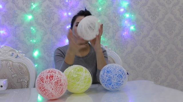 новогодний шар из ниток/ делаем вместе / игрушки своими руками смотреть онлайн