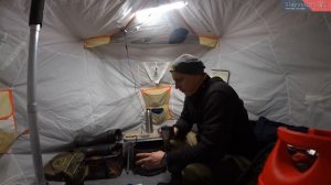 Рыбалка  в палатке на покаток (протяг) в минус 20, готовим плов.