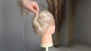 Прическа за 15 минут на среднюю длину волос. Вечерняя прическа . Легкая простая быстрая причёска