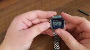 обзор обзор копии Часов Casio A-168WA-1 (распаковка + настройка времени)