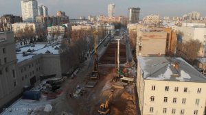 Строительство станции метро "Театральная" в Самаре  / Ленинский район / 29 января 2023 г / Russia
