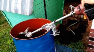 Лодочный мотор из тримера ( газонокосилки ). Первый тест