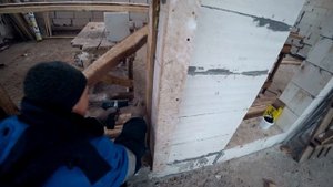 Монтаж Чернового Потолка. Строю дом из Газоблоков в - 25 Зимой