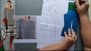 Моделирование. Платье с секретом. Сложный рукав и перенос вытачки. Выкройка № 1368.